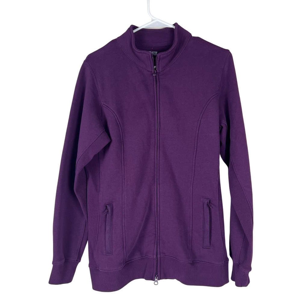 Duluth‎ Trading Co Womens S Full Zip Fleece Jacket Purple Mock Neck Gorpcore